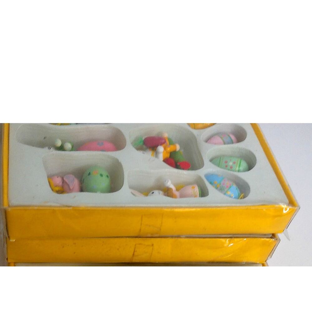 Vintage Wooden Easter Ornaments Set of 10 - Picture 6 of 6